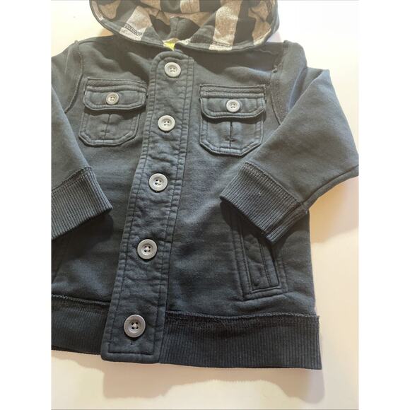 Cherokee Black Hooded Sweatshirt Jacket Size 24 Months - Picture 3 of 16